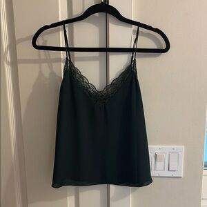 Aritzia Dark Green Lace Cami Top